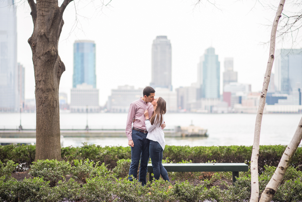 new york city engagement session in hudson river greenway