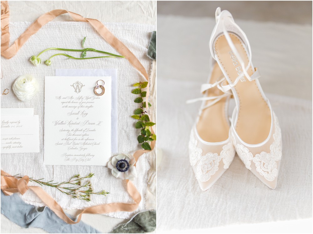 invitation suite and lace wedding shoes - st. paul and big eddy club wedding