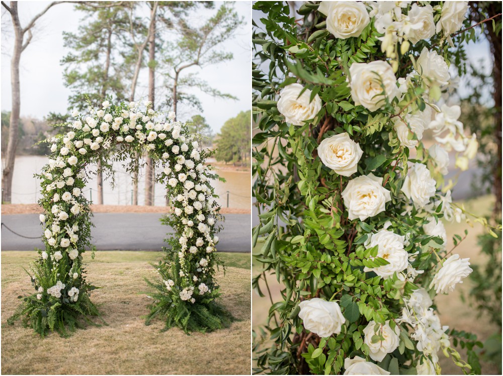 big eddy club wedding, floral arch