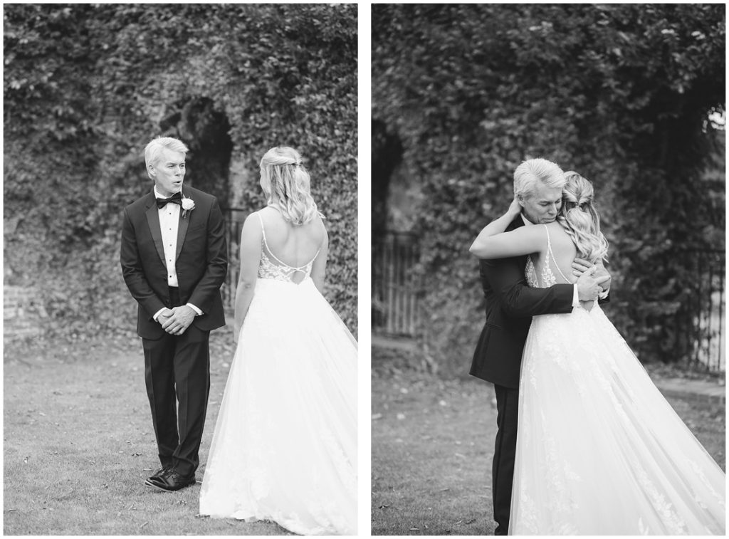 Bibb Mill Wedding by Jenn of Eliza Morrill Photography - brides first look with dad