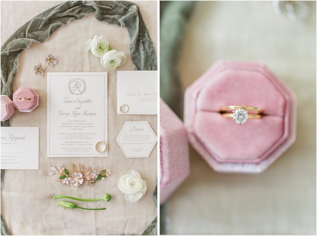 Illges House Wedding
elegant wedding details and invitation suite with blush and sage