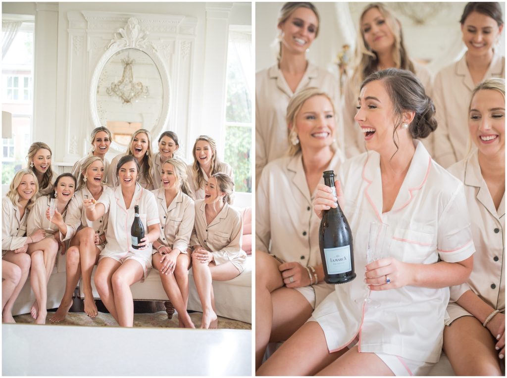 big eddy club wedding, luxury wedding photographer, bride popping champagne