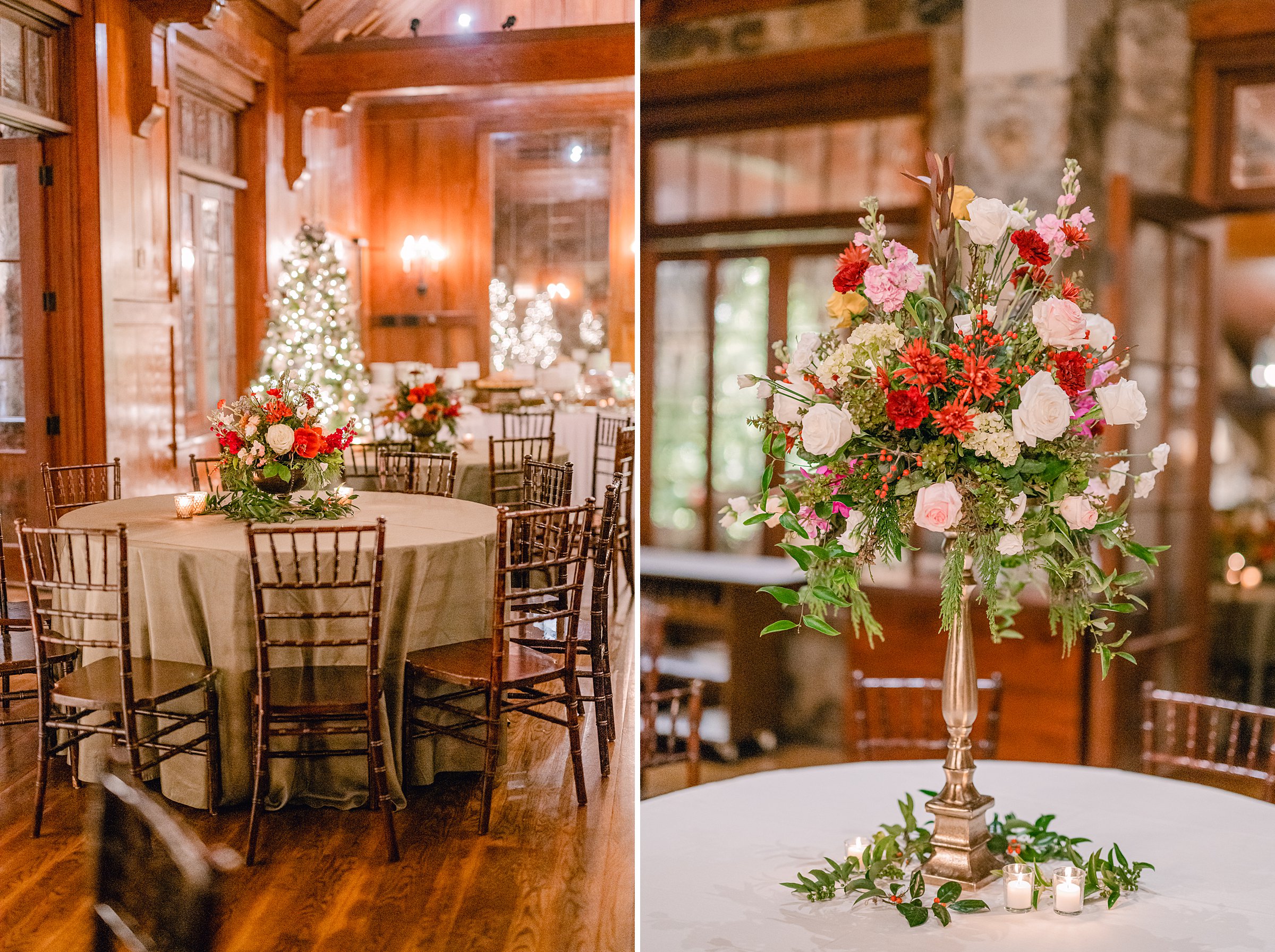 colorful winter wedding in columbus, ga - colorful floral arrangements in the big eddy club